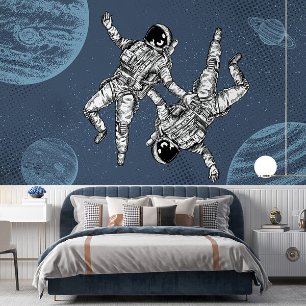 Dva astronauti se vznášejí ve vesmíru Dva astronauti se vznášejí ve vesmíru