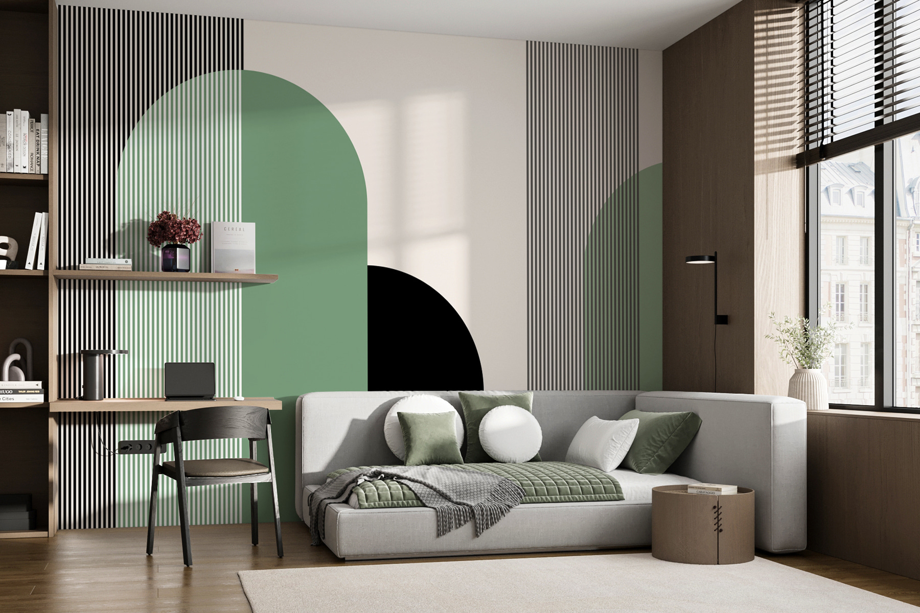 w00631v1pib2mr - Zelené a černé geometrické tvary - tegory