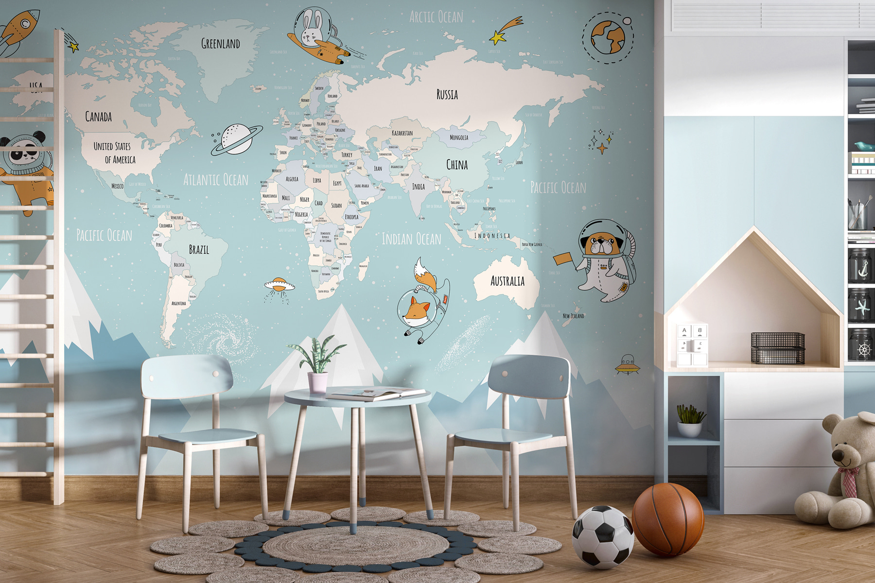 w00066pir1mr - Mapa světa s horami a mraky - tegory