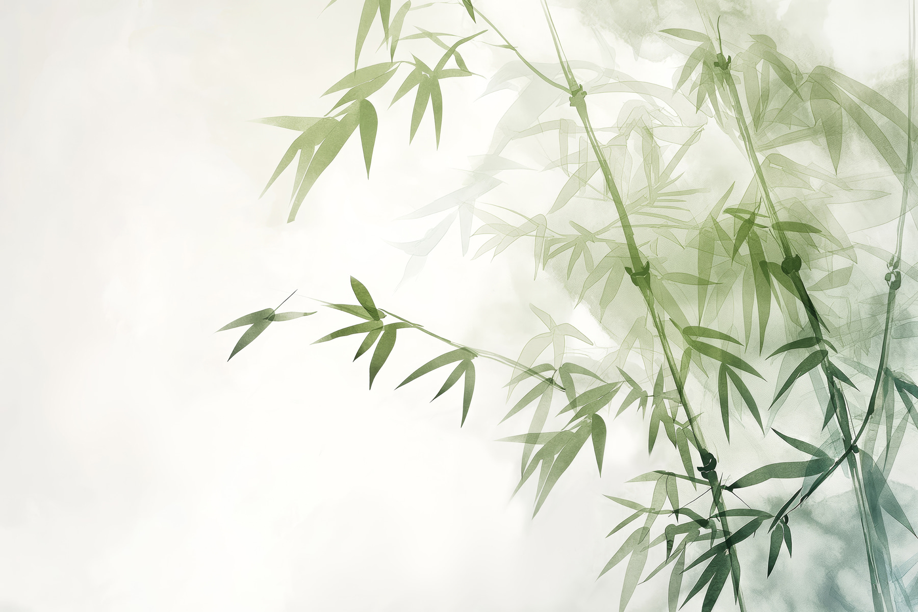 Bambusové listy na větvi w00687p - Bambusové listy na větvi - tegory