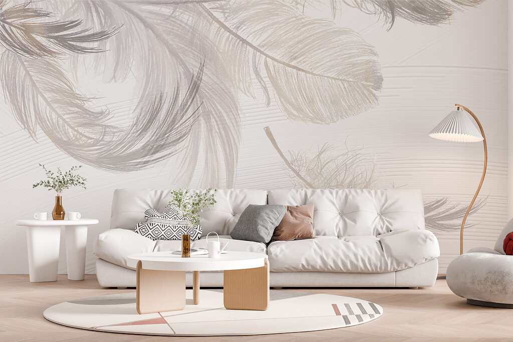 A group of white feathers