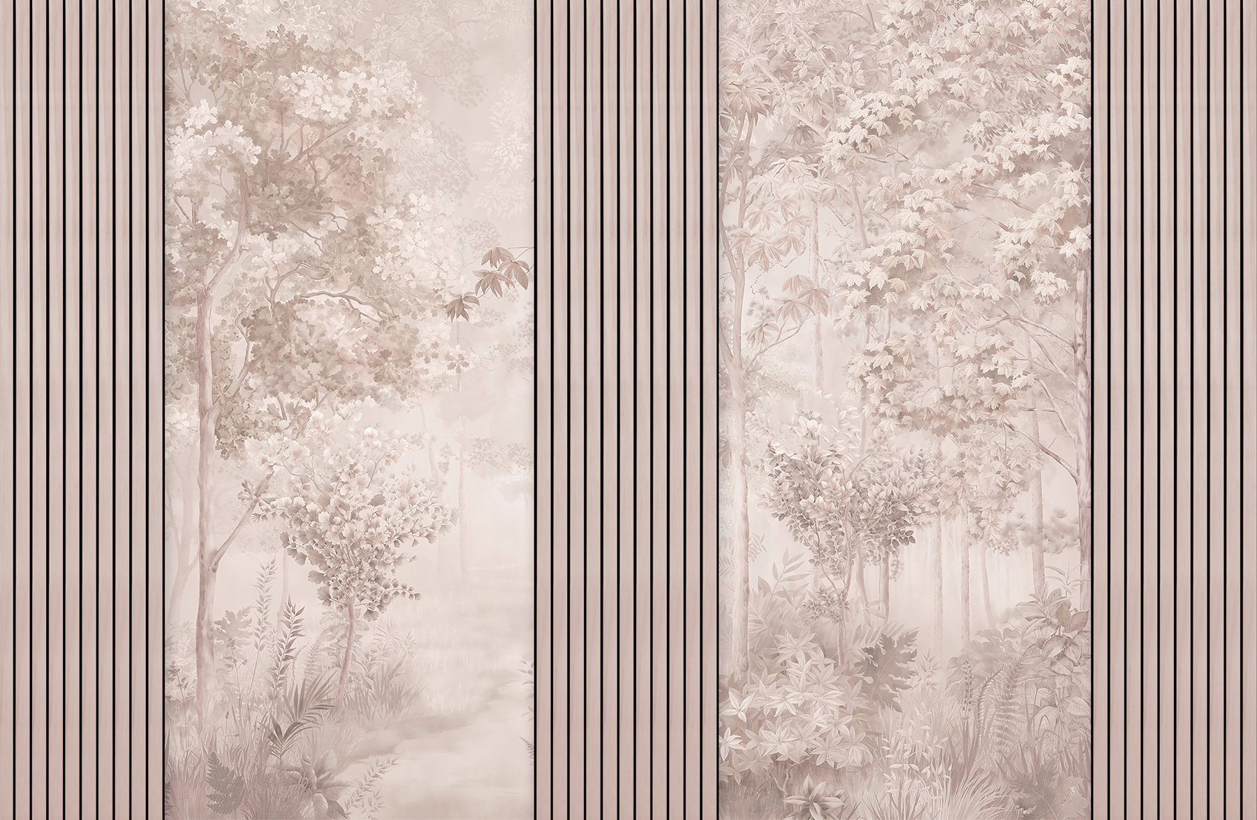A wallpaper with trees and flowers A wallpaper with trees and flowers