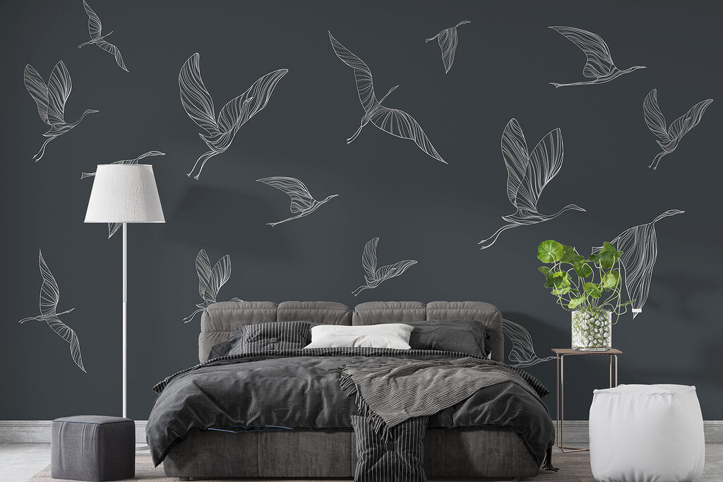 A group of birds flying