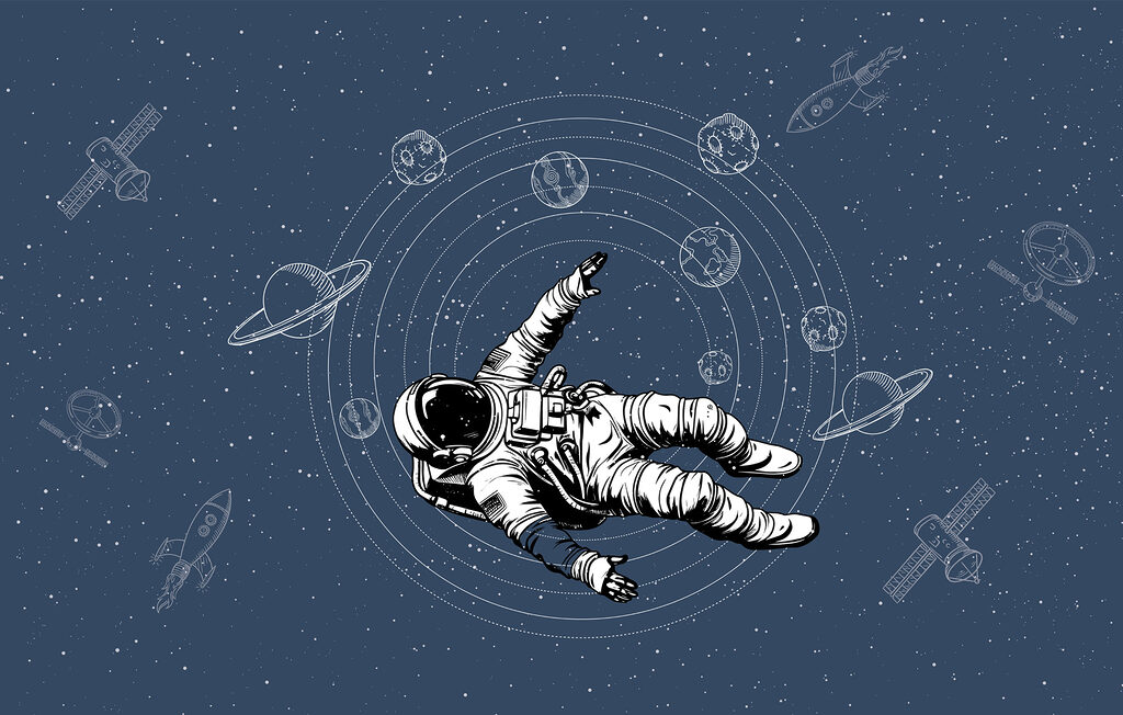 Astronaut vznášející se ve vesmíru Astronaut vznášející se ve vesmíru