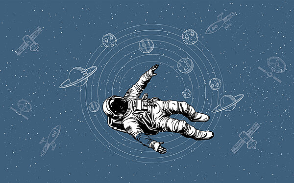 Astronaut vznášející se ve vesmíru Astronaut vznášející se ve vesmíru