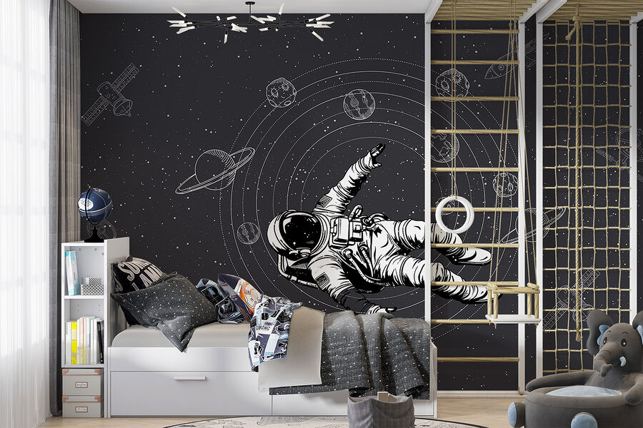 Astronaut vznášející se ve vesmíru