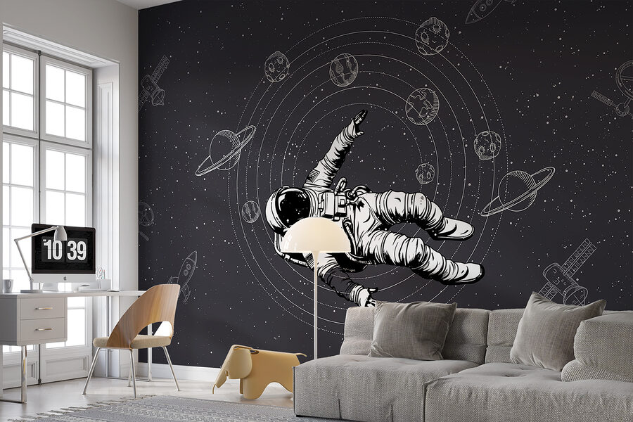 Astronaut vznášející se ve vesmíru