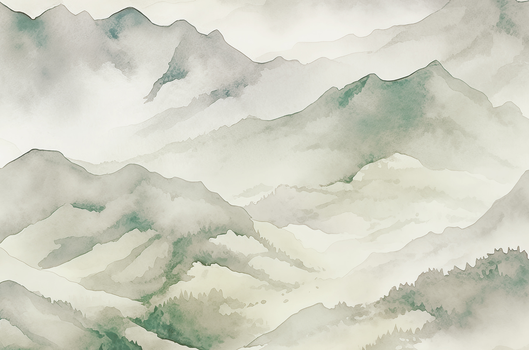 A watercolor painting of mountains