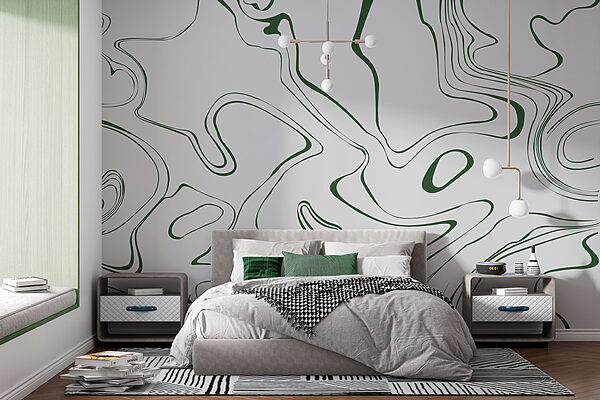 A green and white swirls