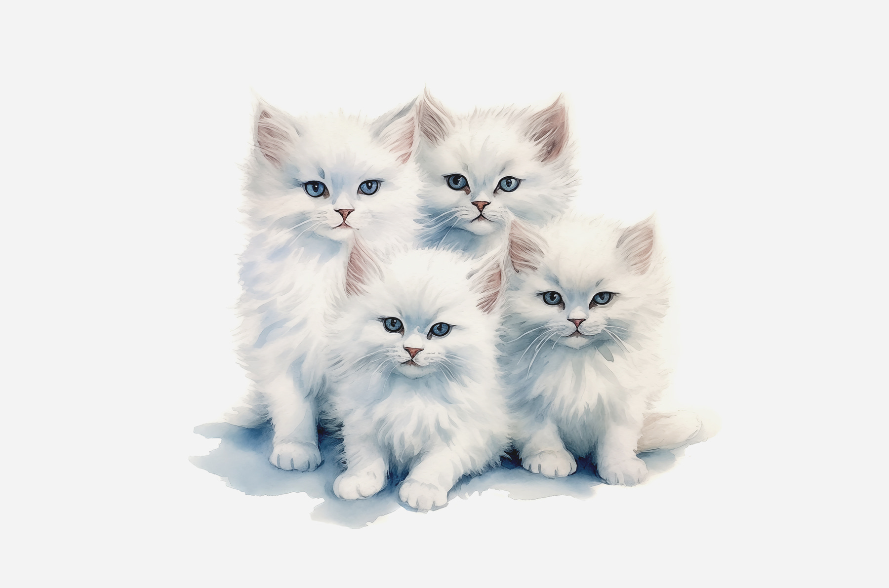 A group of white kittens
