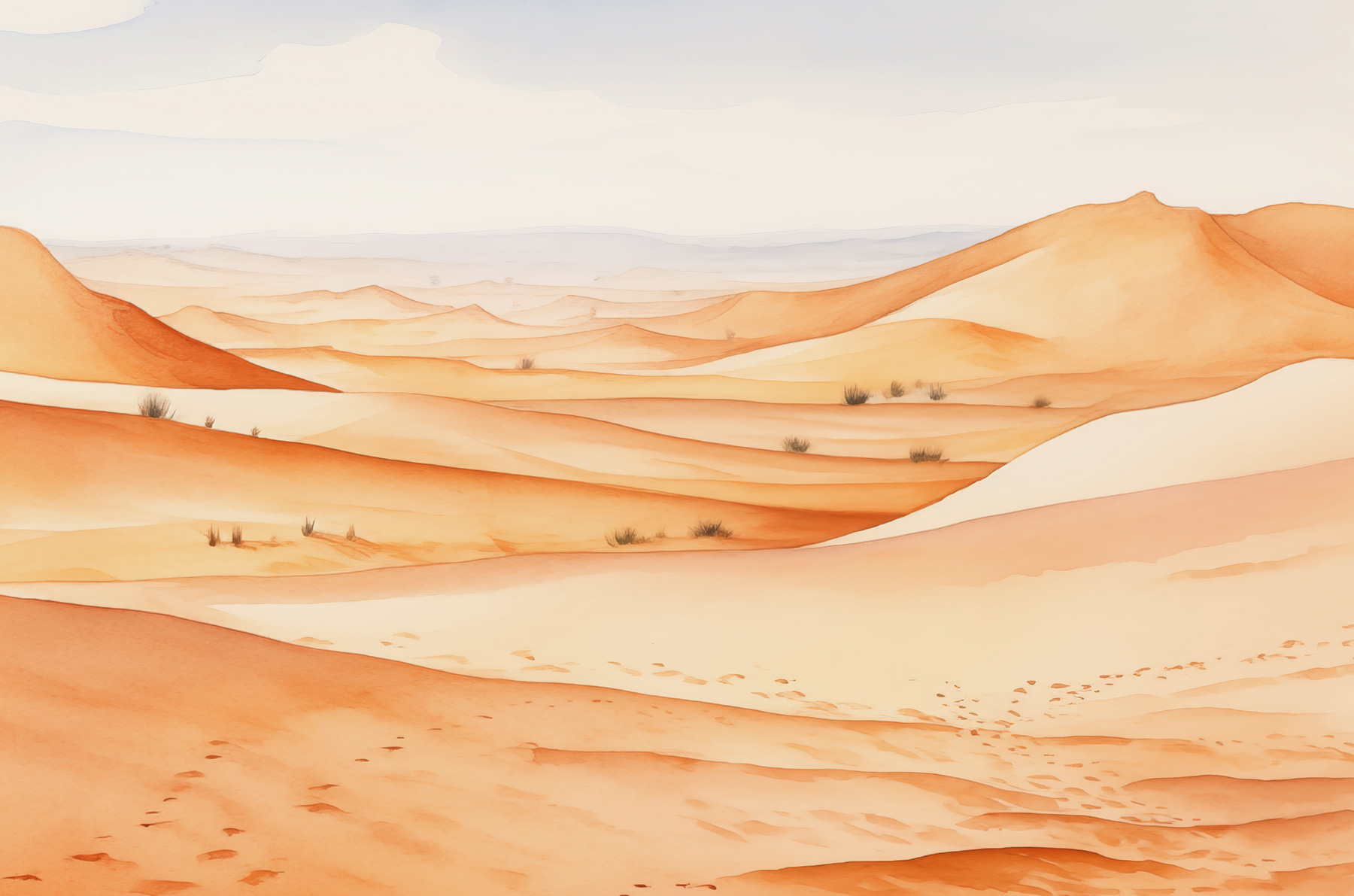 A desert landscape with sand dunes