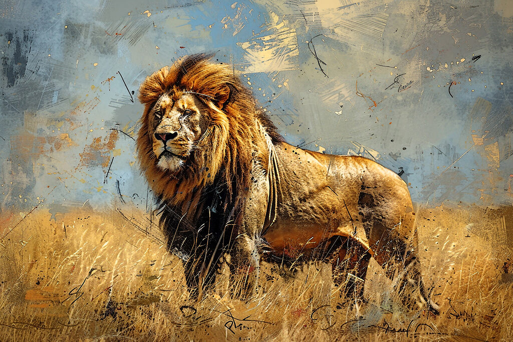 A lion standing in a field A lion standing in a field