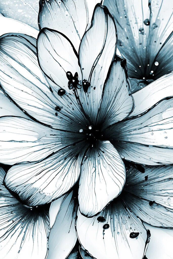 Delicate blue floral abstraction