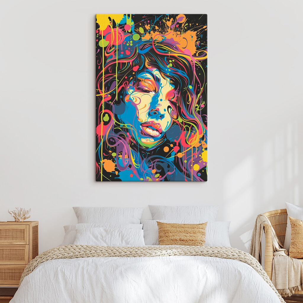 A woman with colorful hair