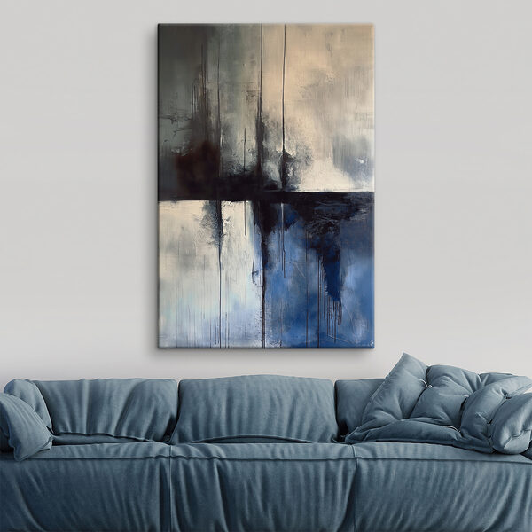 A painting of a black and white square A painting of a black and white square
