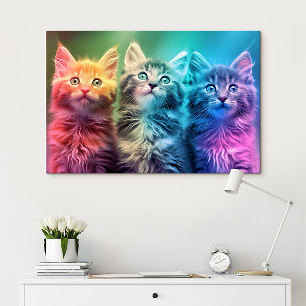 A group of kittens looking up A group of kittens looking up