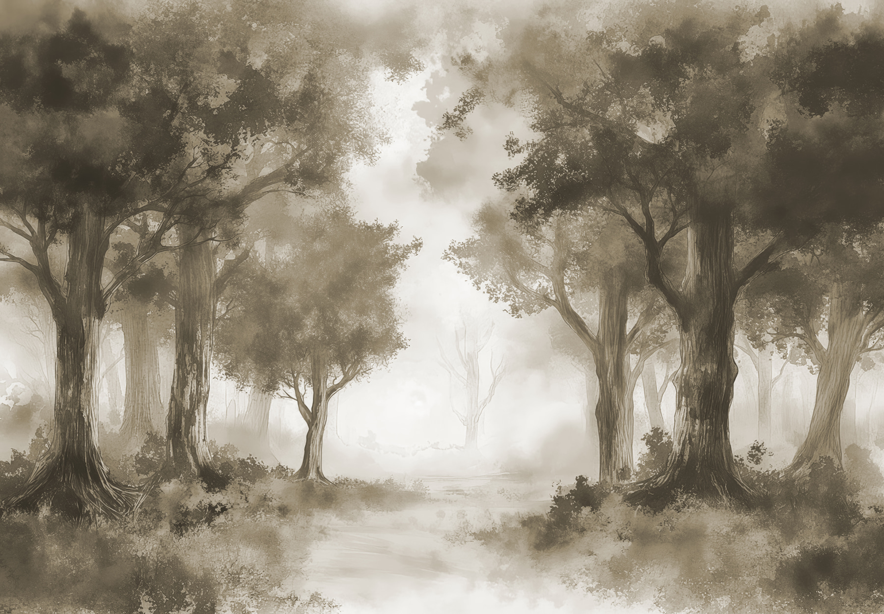 A group of trees in a forest