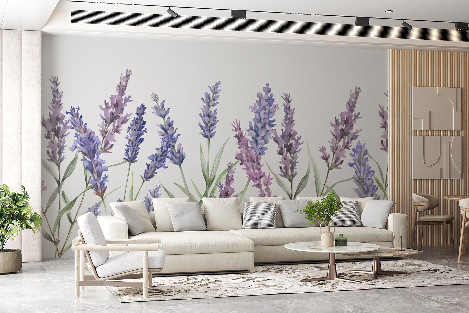 A row of purple flowers A row of purple flowers