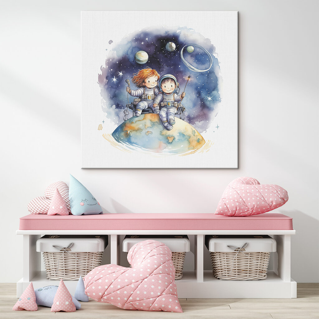 A couple of children in space A couple of children in space