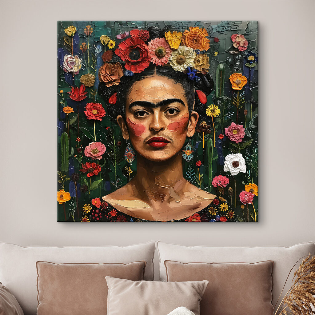 A woman with flowers in her hair