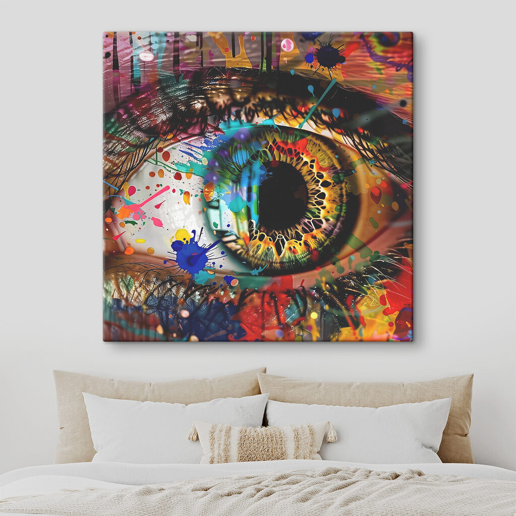 Colorful eye with artistic splashes Colorful eye with artistic splashes