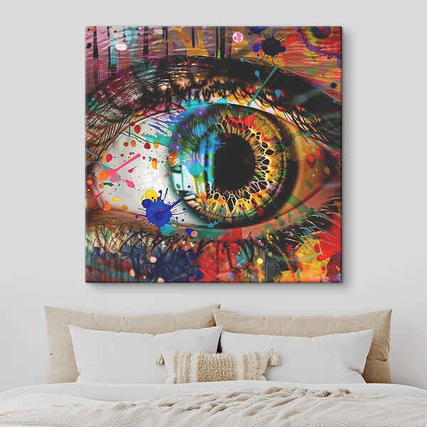 Colorful eye with artistic splashes Colorful eye with artistic splashes