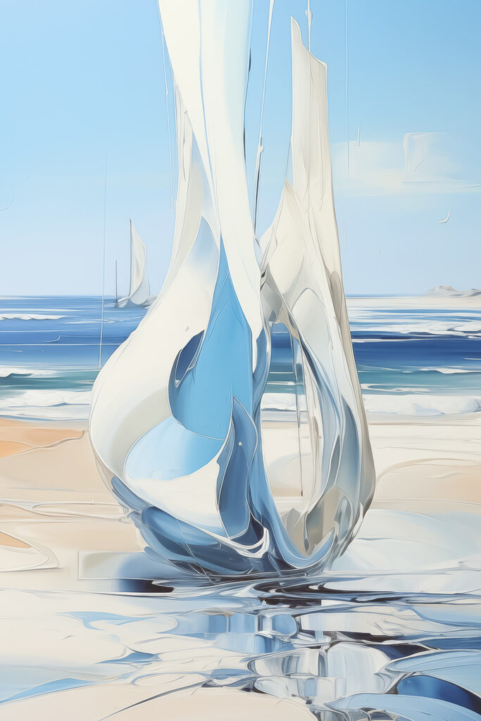 A sailboat on a beach A sailboat on a beach
