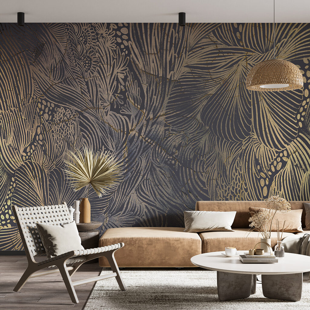 A close up of a wall with Nazca Lines in the background