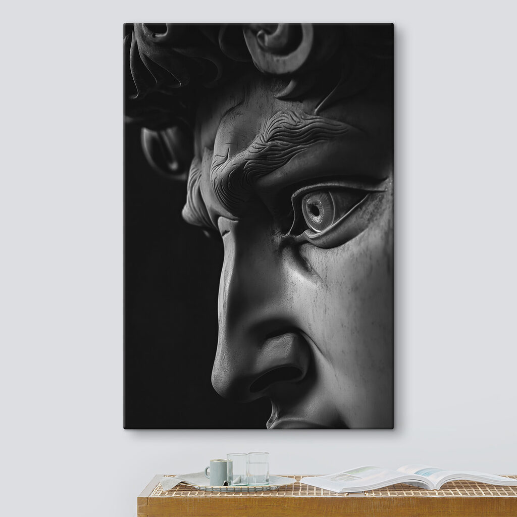 A statue of a man's face