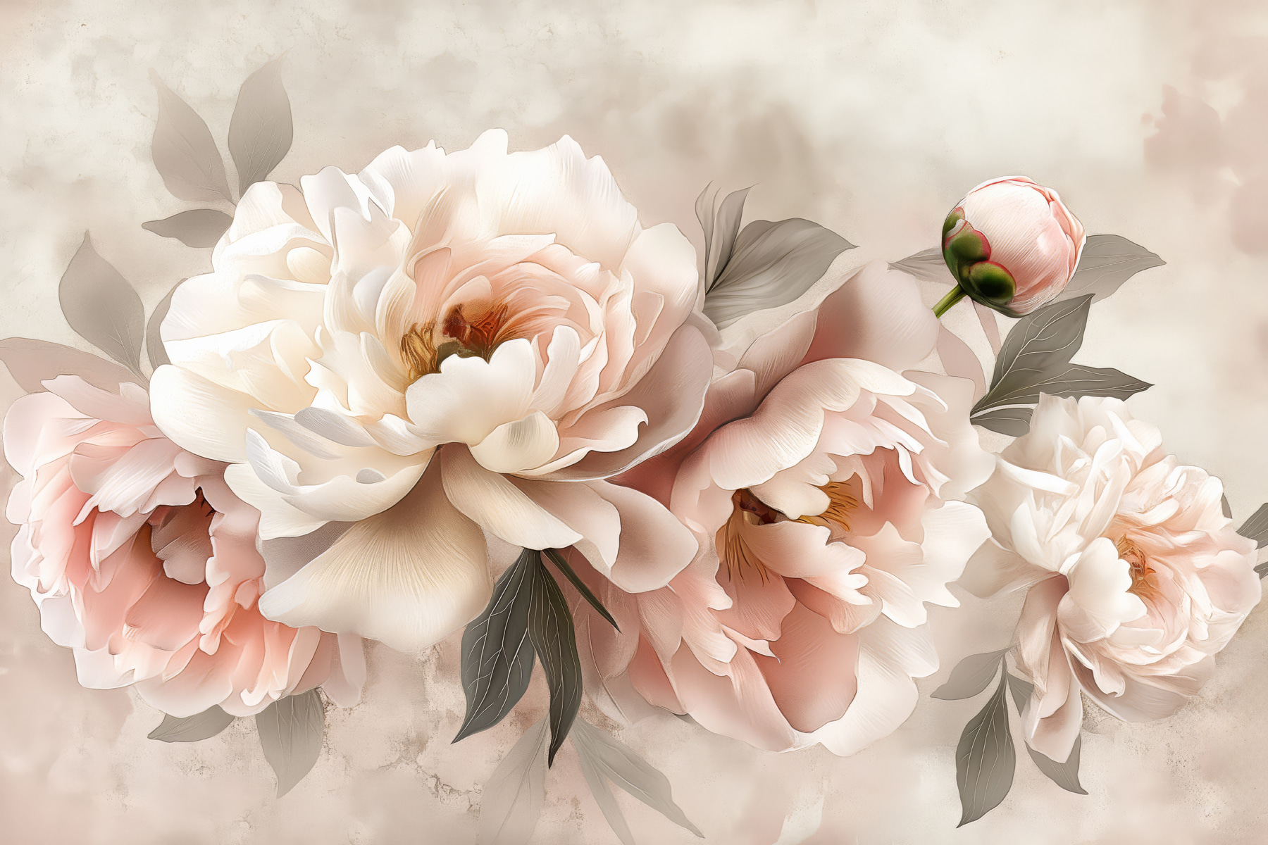A group of flowers on a white background A group of flowers on a white background