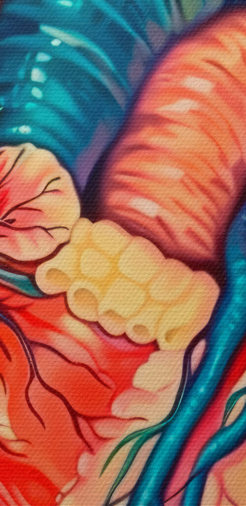 A colorful heart with flowers