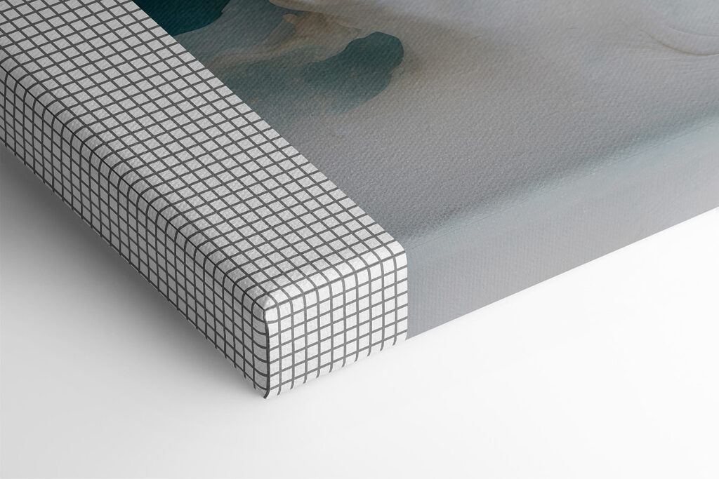 A close up of a painting