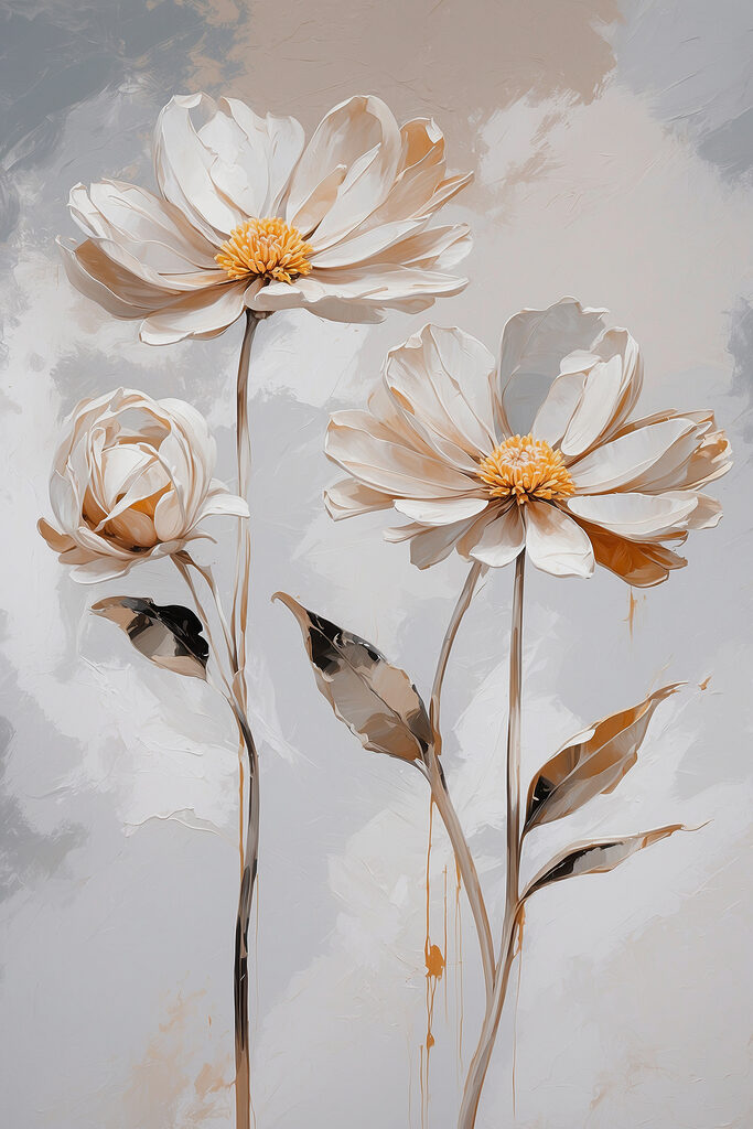 A group of white flowers with leaves A group of white flowers with leaves