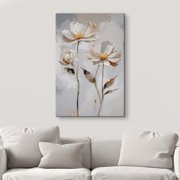 A group of white flowers with leaves A group of white flowers with leaves
