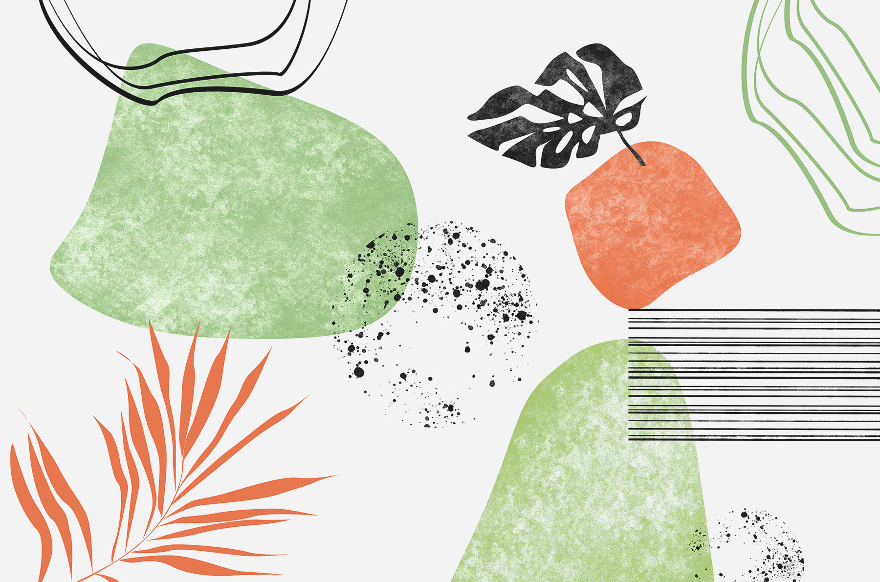 A green and orange art