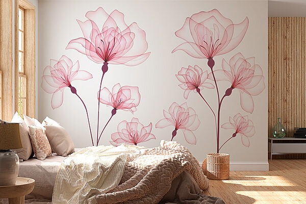 Fototapeta Fototapeta Skupina růžových květů (Katalogové číslo: w00744)