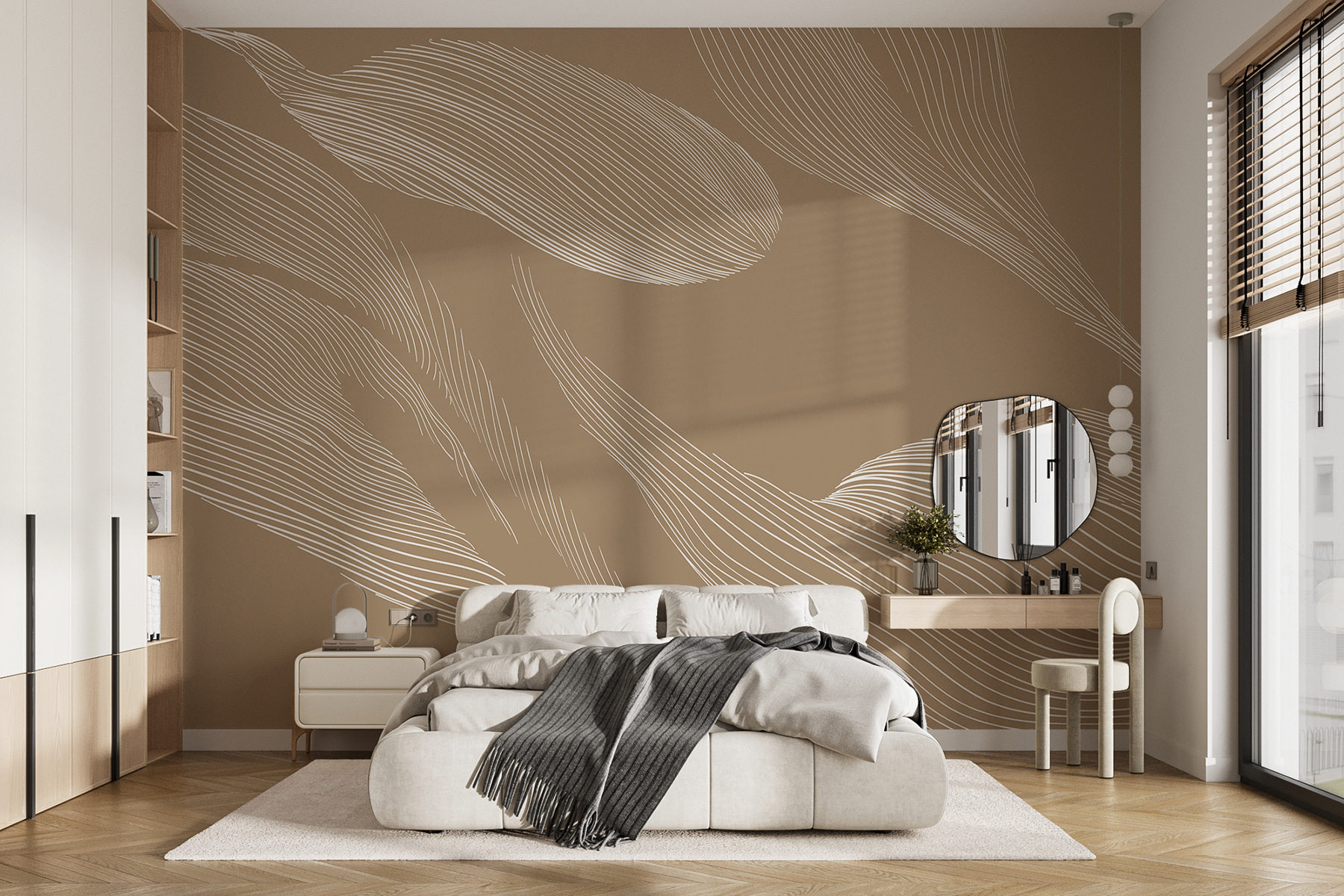 A white lines on a brown background