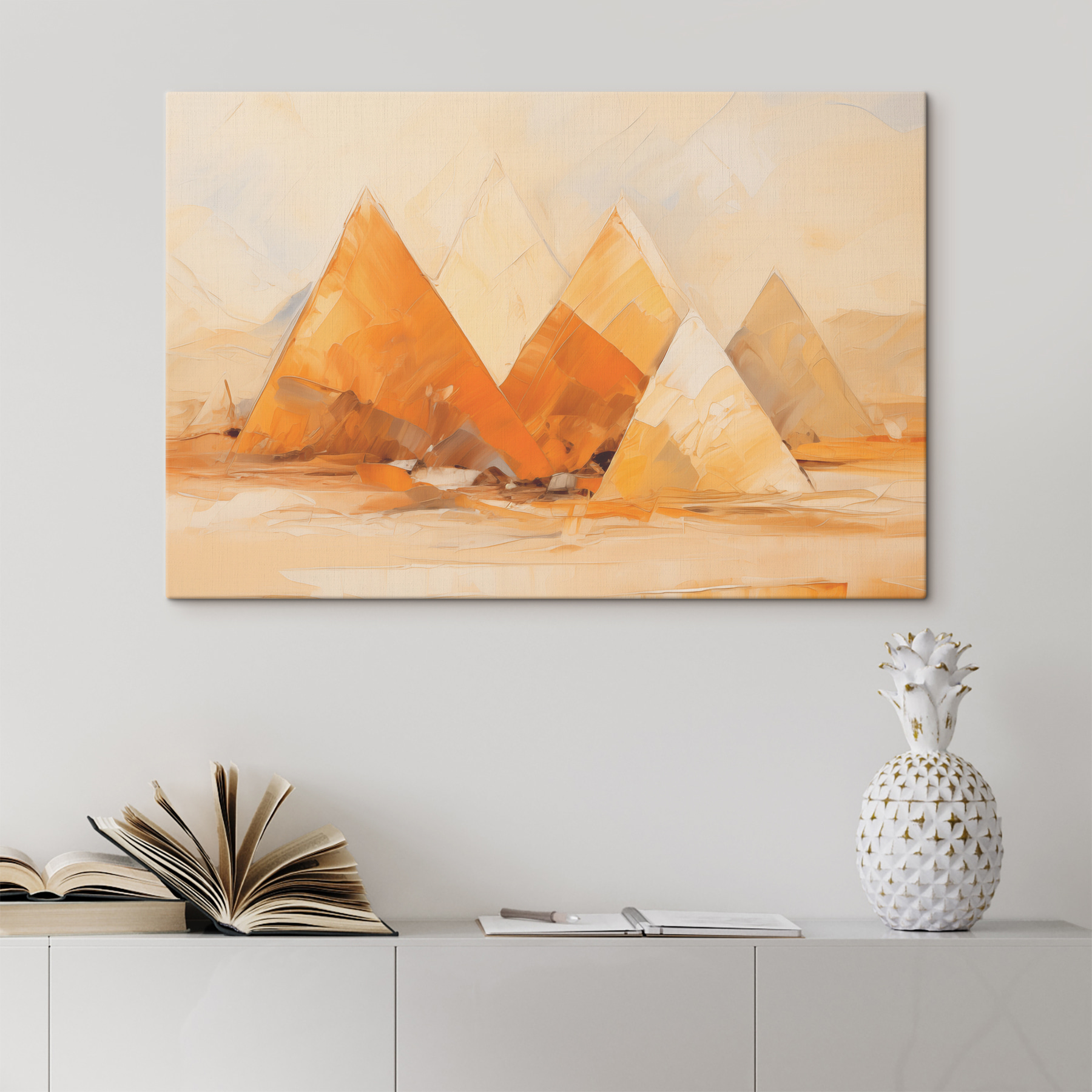 A group of pyramids in a desert A group of pyramids in a desert