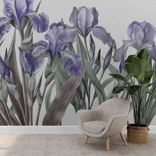 A group of purple flowers