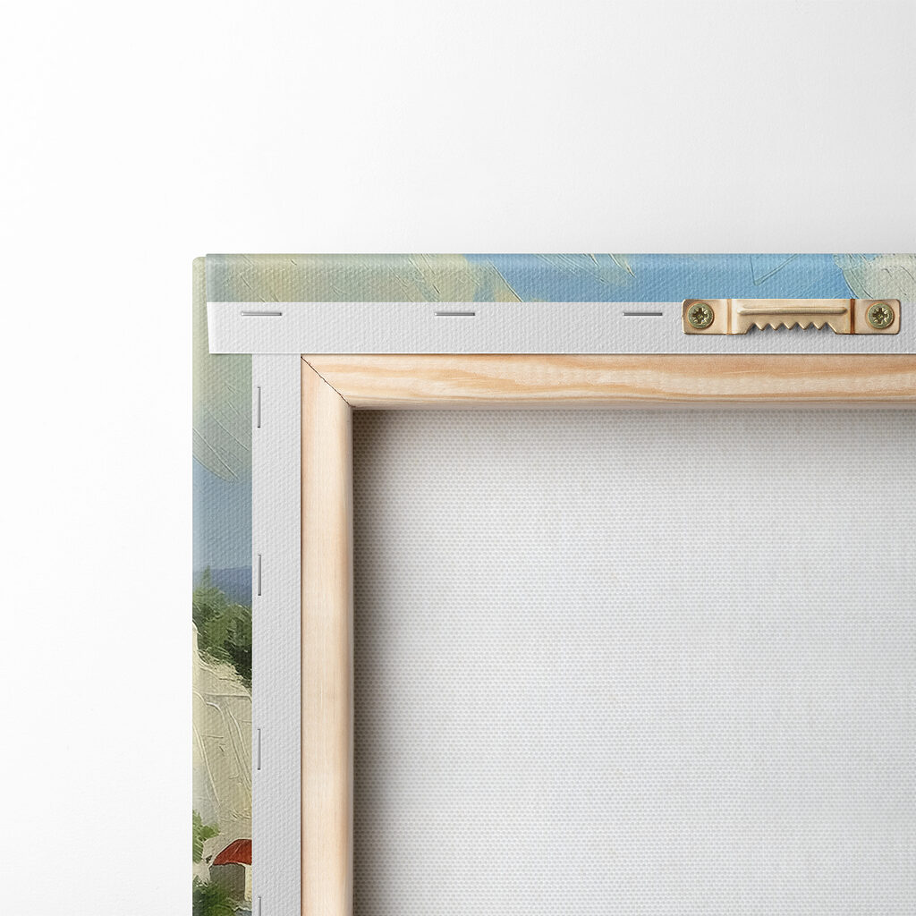 A painting of a boat in the water