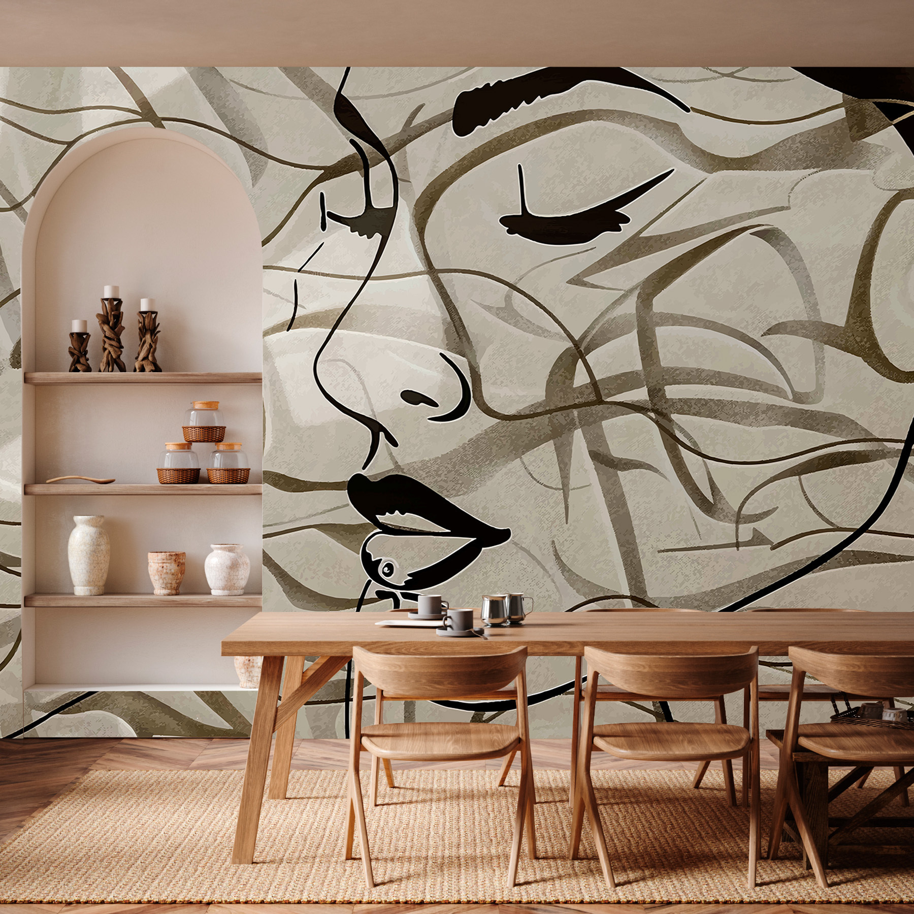 A drawing of a woman's face