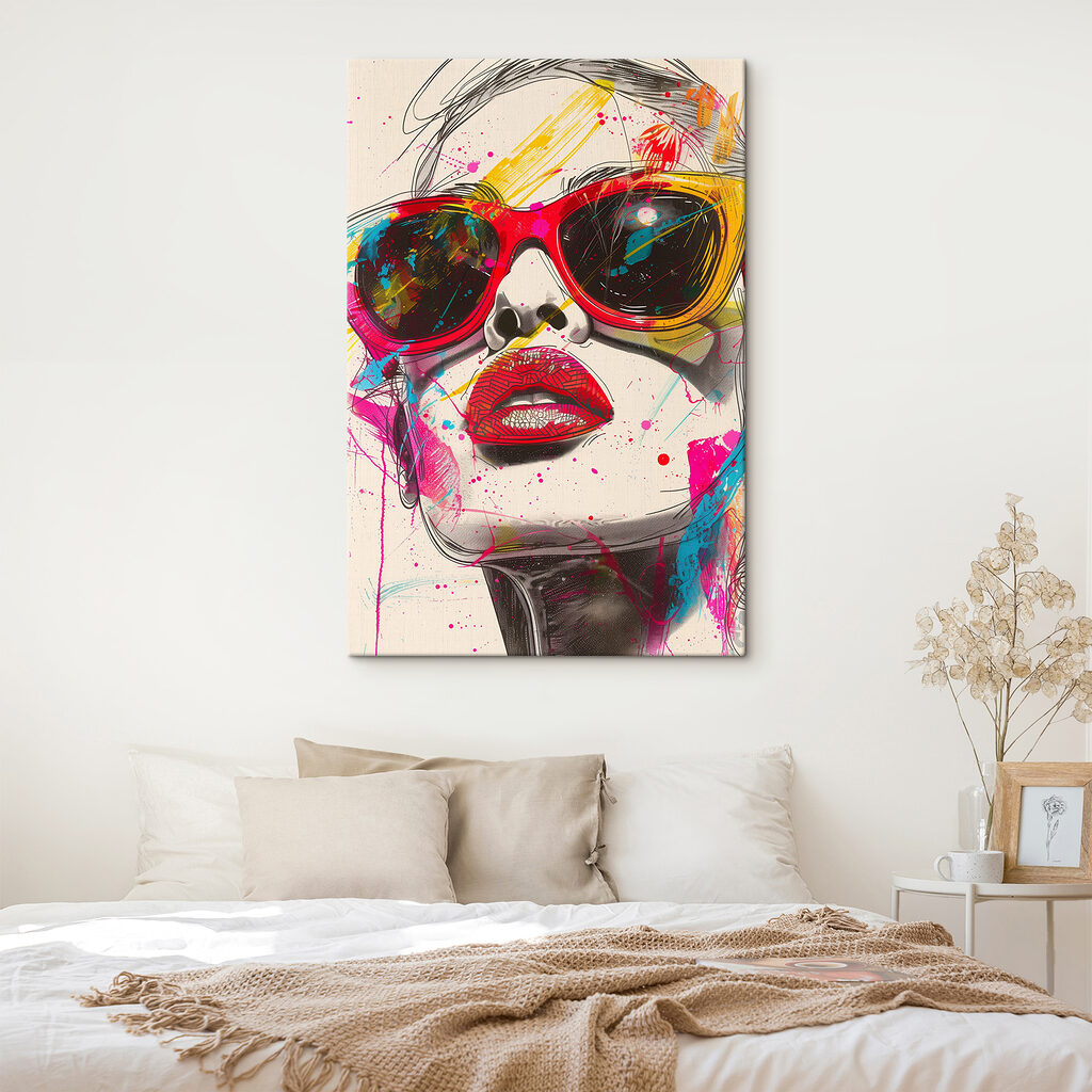 A woman wearing sunglasses and lips