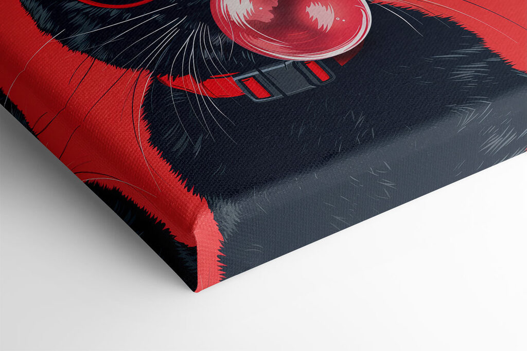 A cat wearing sunglasses and chewing gum