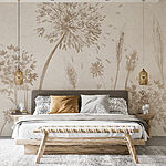 Fototapeta Kresba pampelišek a pšenice