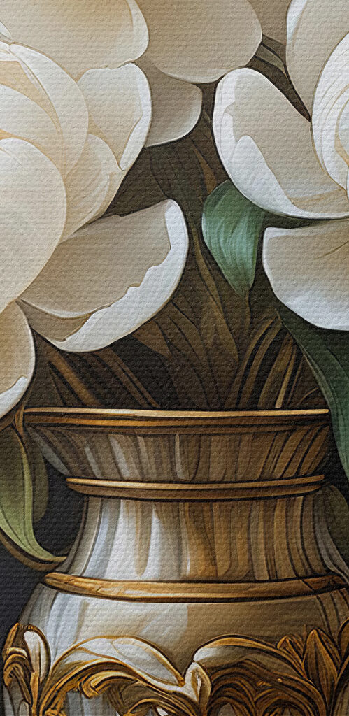 Painting of flowers in a vase