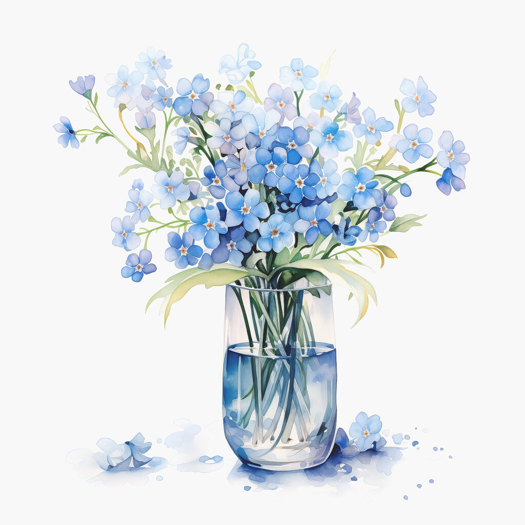 Watercolor of a vase with flowers Watercolor of a vase with flowers