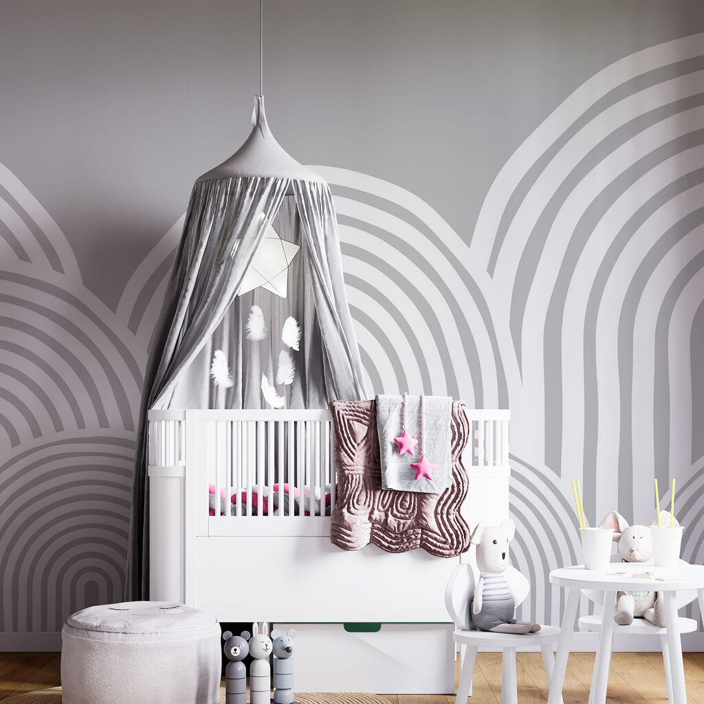 White and gray background with curved lines White and gray background with curved lines