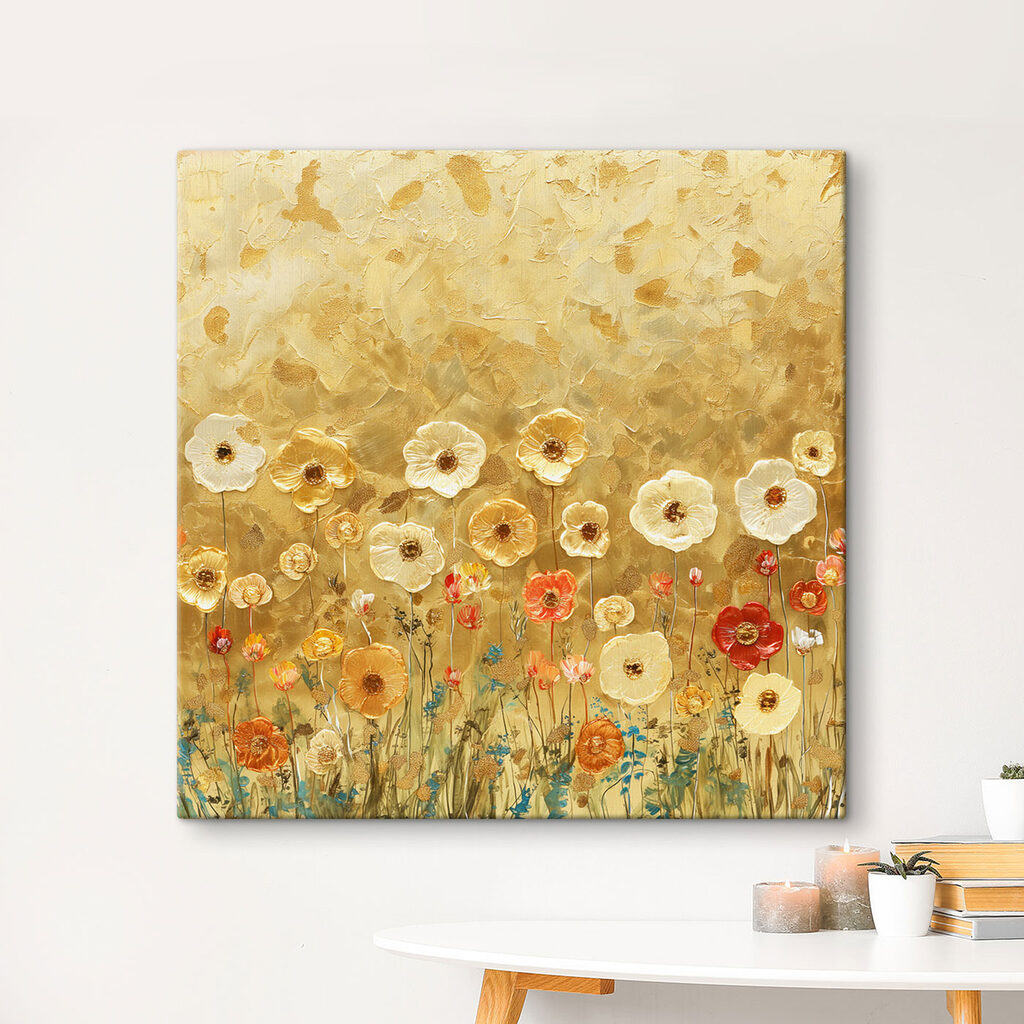 Painting of flowers on a wall