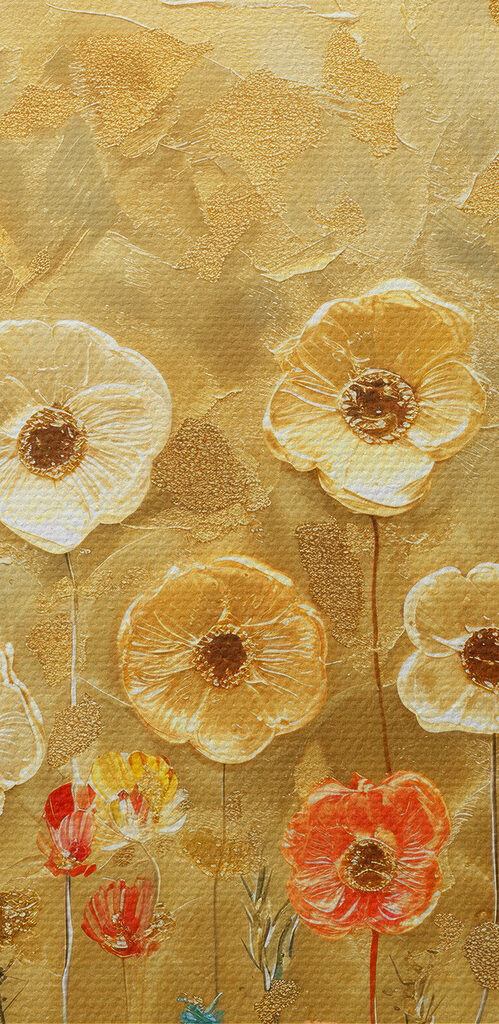 Painting of flowers on a wall