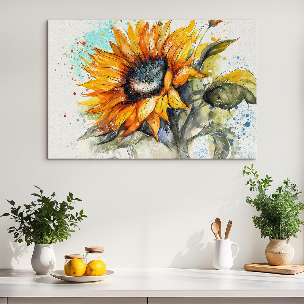 Painting of a sunflower